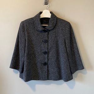 E-Vie Collection Grey Tweed Button Front Cape